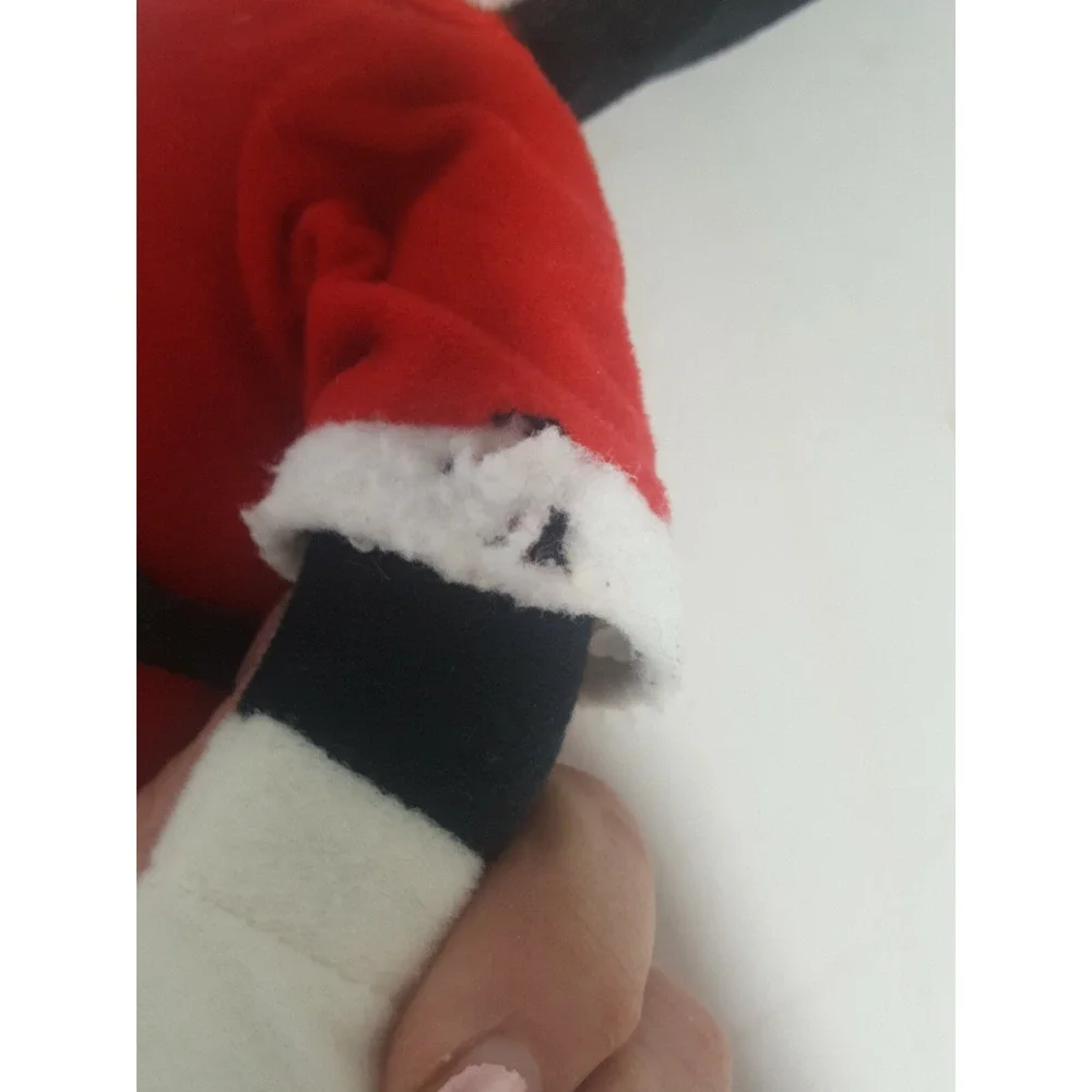 Vintage Mickey Mouse Plush In Christmas Santa Suit approx 16